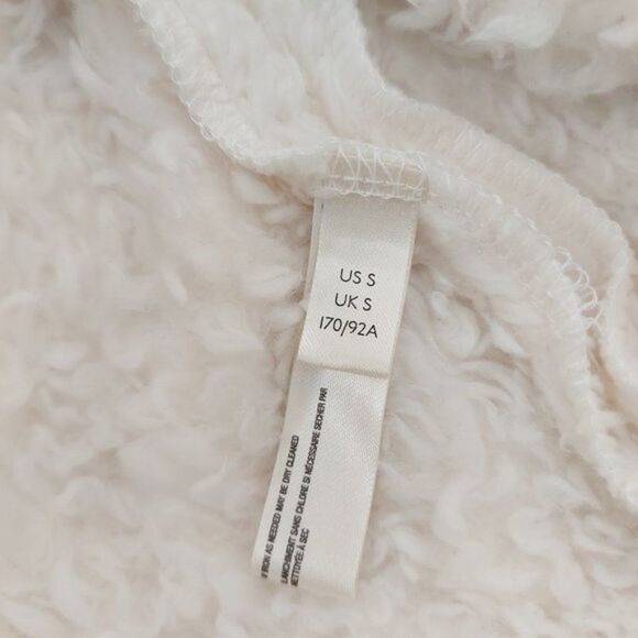 Anthropologie Saturday Sunday Sherpa Jacket Womens Small Cream 1/2 Zip High Neck - Picture 11 of 15